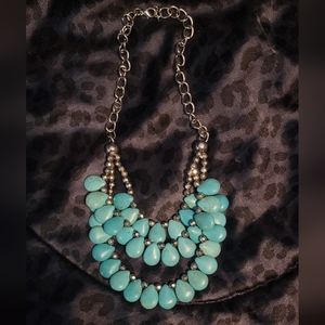 Blue and Silver Necklace- Rustic